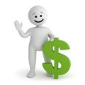 Smile character with green dollar icon Royalty Free Stock Photo