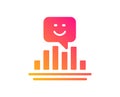 Smile chart icon. Positive feedback rating sign. Vector