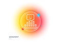 Smile chart line icon. Positive feedback rating sign. Gradient blur button. Vector