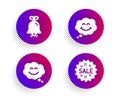 Smile chat, Bell and Smile icons set. Sale sign. Happy face, Alarm signal, Comic chat. Shopping star. Vector