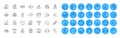 Smile chat, Freezing and Lgbt line icons pack. For web app. Color icon buttons. Vector