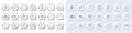 Smile chat, Last minute and Search book line icons. For web app, printing. Line icons. Vector