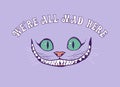 Smile of a cheshire cat for the tale Alice in Wonderland