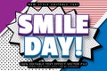 Smile Day editable text effect emboss comic style Royalty Free Stock Photo