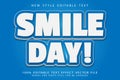 Smile Day editable text effect emboss comic style Royalty Free Stock Photo