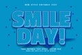 Smile Day editable text effect emboss comic style Royalty Free Stock Photo