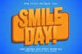 Smile Day editable text effect emboss comic style Royalty Free Stock Photo