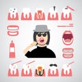 Smile dental vector icon Royalty Free Stock Photo