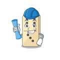 Smile domino character architect isolated in vector