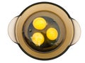 Smile eggs in bowl Royalty Free Stock Photo