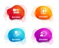 Smile, Elevator and Loyalty program icons. Working hours sign. Laptop feedback, Office transportation, Gift. Vector