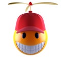 Smile emoji face with baseball cap Royalty Free Stock Photo
