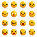 Smile Emoticon Icons Set Isolated 3d Realistic Design Vector Illustration