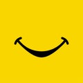 Smile emoticon show mouth on yellow background Royalty Free Stock Photo