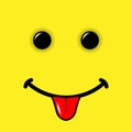 smile emoticon on yellow background Royalty Free Stock Photo