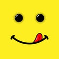 smile emoticon on yellow background Royalty Free Stock Photo