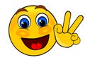 Smile emoticons peace hand