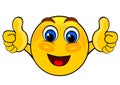 Smile emoticons thumbs up Royalty Free Stock Photo