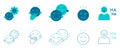 Smile And Emotion Icon set. excited, calm, angry, tired, stressed. Vector and illustrator set Royalty Free Stock Photo