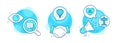 Smile face, Air balloon and Attraction icons set. Be true sign. Chat, Sky travelling, Free fall. Vector