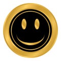 Smile face circle button.