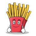 Smile face french fries cartoon character