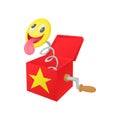 Smile face jumping out from a box icon Royalty Free Stock Photo