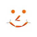 Smile face made of carrots