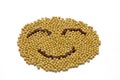 Smile face made of soybeans and onobrychis Royalty Free Stock Photo