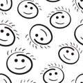 Smile face seamless pattern background. Business flat vector ill Royalty Free Stock Photo