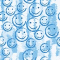 Smile Face Seamless Pattern. Vector Background Texture Royalty Free Stock Photo