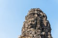 Smile face stone at bayon in angkor thom siem reap cambodia Royalty Free Stock Photo