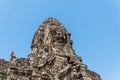 Smile face stone bayon temple in angkor thom siem reap cambodia Royalty Free Stock Photo