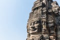 Smile face stone bayon temple in angkor thom siem reap cambodia Royalty Free Stock Photo