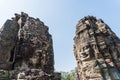 Smile face stone bayon temple in angkor thom siem reap cambodia Royalty Free Stock Photo