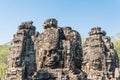 Smile face stone at bayon temple in angkor thom siem reap cambodia Royalty Free Stock Photo