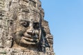 Smile face stone at bayon temple in angkor thom siem reap cambodia Royalty Free Stock Photo