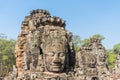 Smile face stone at bayon temple in angkor thom siem reap cambodia Royalty Free Stock Photo