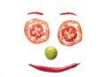 Smile face by tomato, chili, and lemon Royalty Free Stock Photo