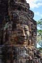 The Smile Face of Tower in Bayon Temple Royalty Free Stock Photo