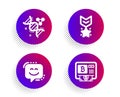 Smile face, Winner medal and Chemistry dna icons set. Bitcoin atm sign. Chat, Ranking star, Chemical formula. Vector