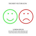 Smile and frown face vector icon