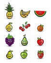 Smile Fruits Group Cartoon Illustration Royalty Free Stock Photo