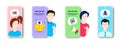 Smile, Graph and Refresh cart icons set. Buildings sign. Vector