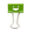 Smile green binder clip isolated