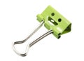 Smile green binder clip isolated