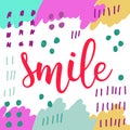 Smile. Handwritten lettering isolated on white.