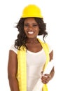 Smile hard hat plans Royalty Free Stock Photo