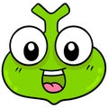 Smile head frog cute expression. doodle icon drawing