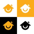 Smile home logo design template elements, happy house symbol - Vector